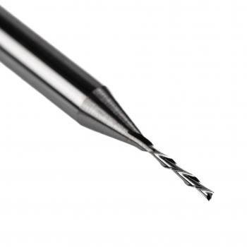 EP30-L - Tiefenfräser | Zweischneider mit flachem Stirnanschliff | linksspiralisiert | Ø 0.60mm | SL 3mm EP30-L - Tiefenfräser | Zweischneider mit flachem Stirnanschliff | linksspiralisiert | Ø 0.60mm | SL 3mm